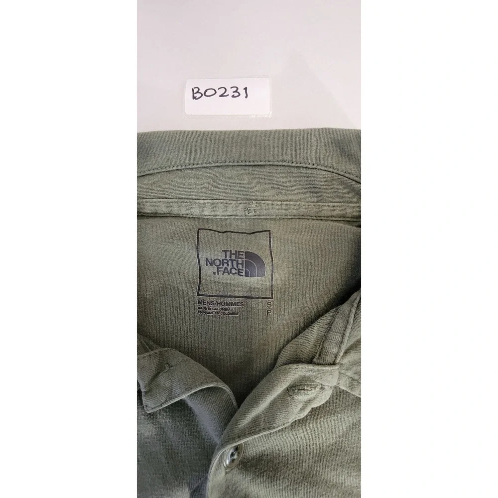 The North Face Mens Polo Shirt Small Olive Green Short Sleeve Casual‎